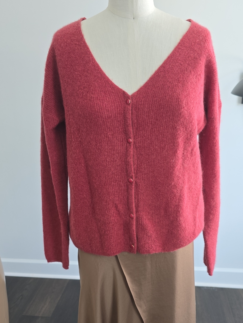 Sezane BERRY V-Neck Button Cardigan